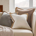 MEELANO Pude Cover Med Landhus Stil I Grå Og Rød Til Juledekoration