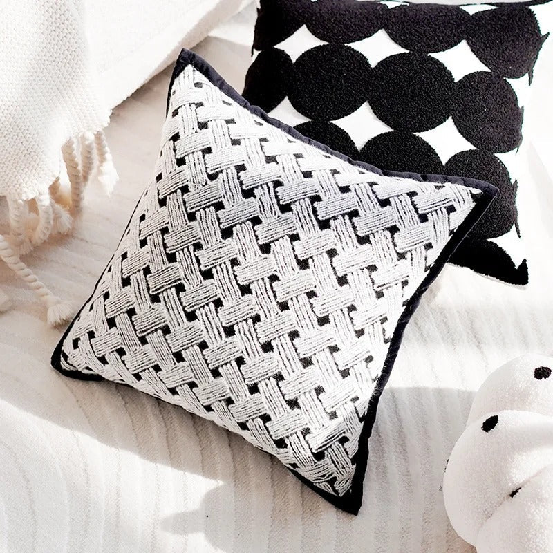 MEELANO Patchwork Pudecover Brun Creme Vintage Stil Kollektion G 45x45cm