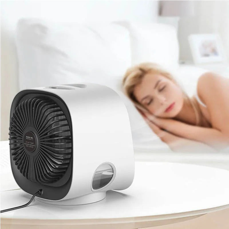 Kompakt Aircooler – 2-i-1 Luftkøler og Luftfugter til Hjem eller Kontor – Stille Mini Aircondition til Skrivebord & Natbord
