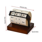 MEELANO Roterende Skrivebords Kalender I Træ Miljøvenlig Til Kontor Og Hjem - Vækkeur