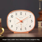 MEELANO Vintage Bordur Med Stille Bevægelse I Plastkonstruktion Til Soveværelse Kontor - Vækkeur Orange