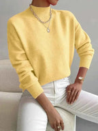 MEELANO Pamelo | Dame Elegant Finstrikket Striktrøje med V-Hals - Varm Pullover