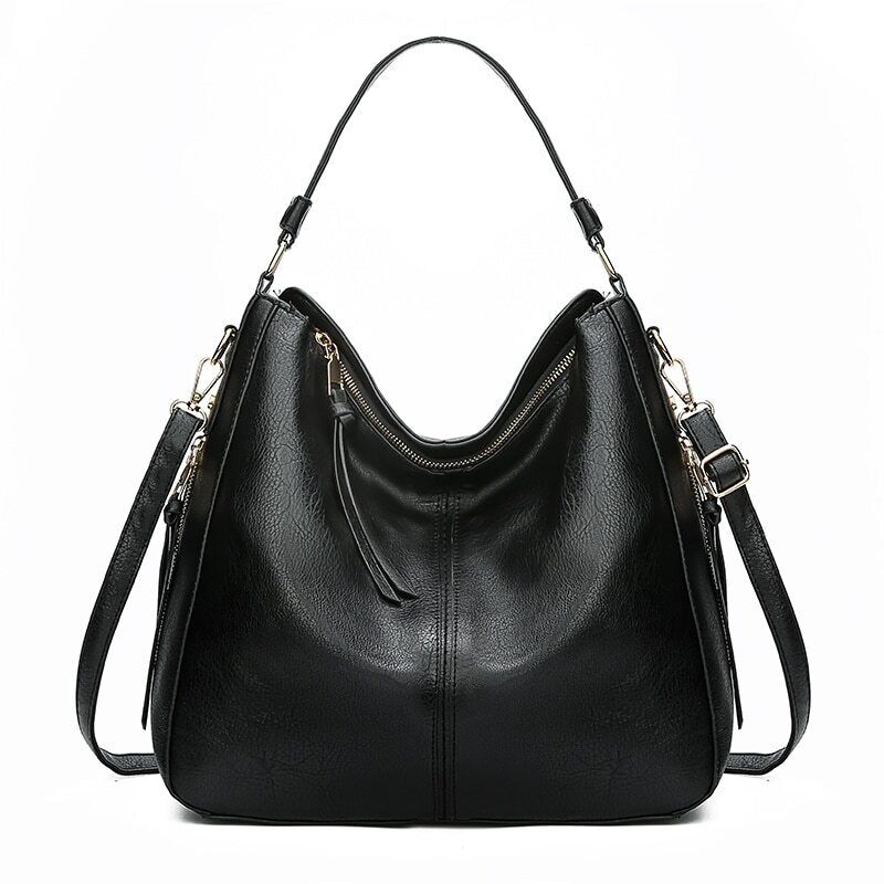 MEELANO Hobo Taske – Elegant Vintage Taske Stor og Rummelig til Daglig Brug Sort