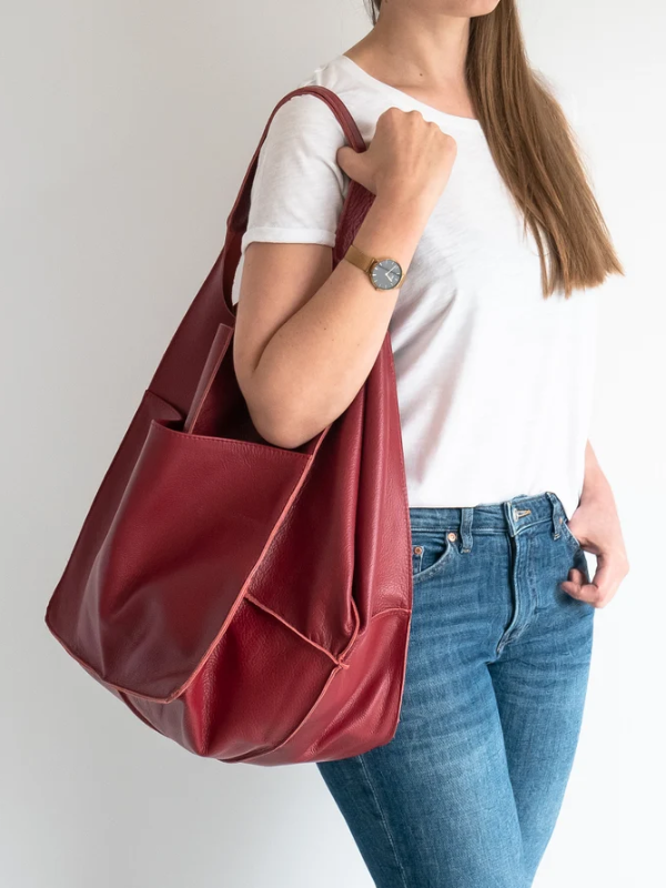 MEELANO Retro Strandtaske – Håndlavet Stor og Rummelig Taske i Klassisk Unikt Design