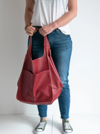 MEELANO Retro Strandtaske – Håndlavet Stor og Rummelig Taske i Klassisk Unikt Design
