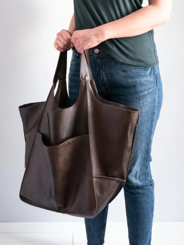 MEELANO Retro Strandtaske – Håndlavet Stor og Rummelig Taske i Klassisk Unikt Design