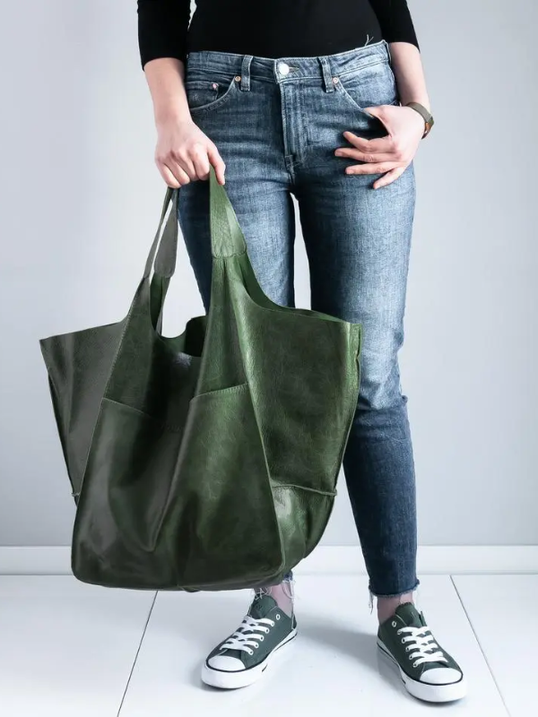 MEELANO Retro Strandtaske – Håndlavet Stor og Rummelig Taske i Klassisk Unikt Design