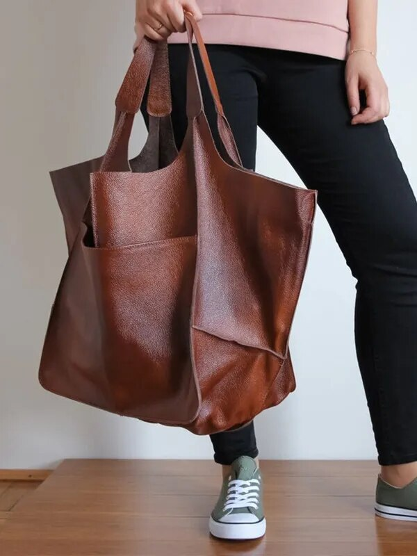 MEELANO Retro Strandtaske – Håndlavet Stor og Rummelig Taske i Klassisk Unikt Design