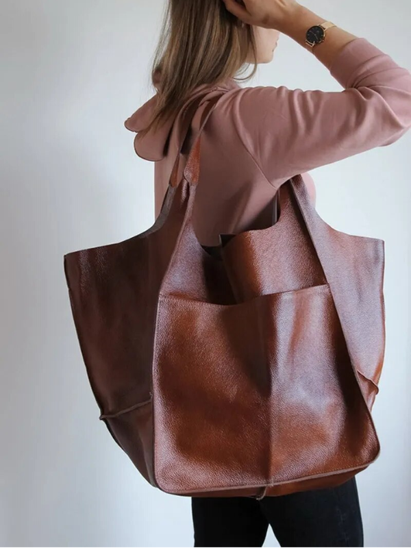 MEELANO Retro Strandtaske – Håndlavet Stor og Rummelig Taske i Klassisk Unikt Design