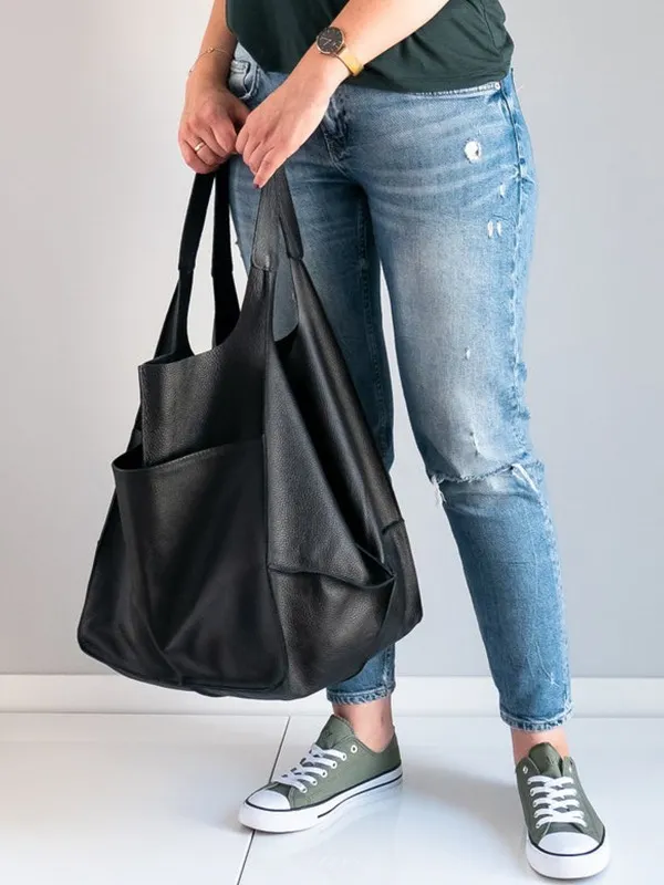 MEELANO Retro Strandtaske – Håndlavet Stor og Rummelig Taske i Klassisk Unikt Design