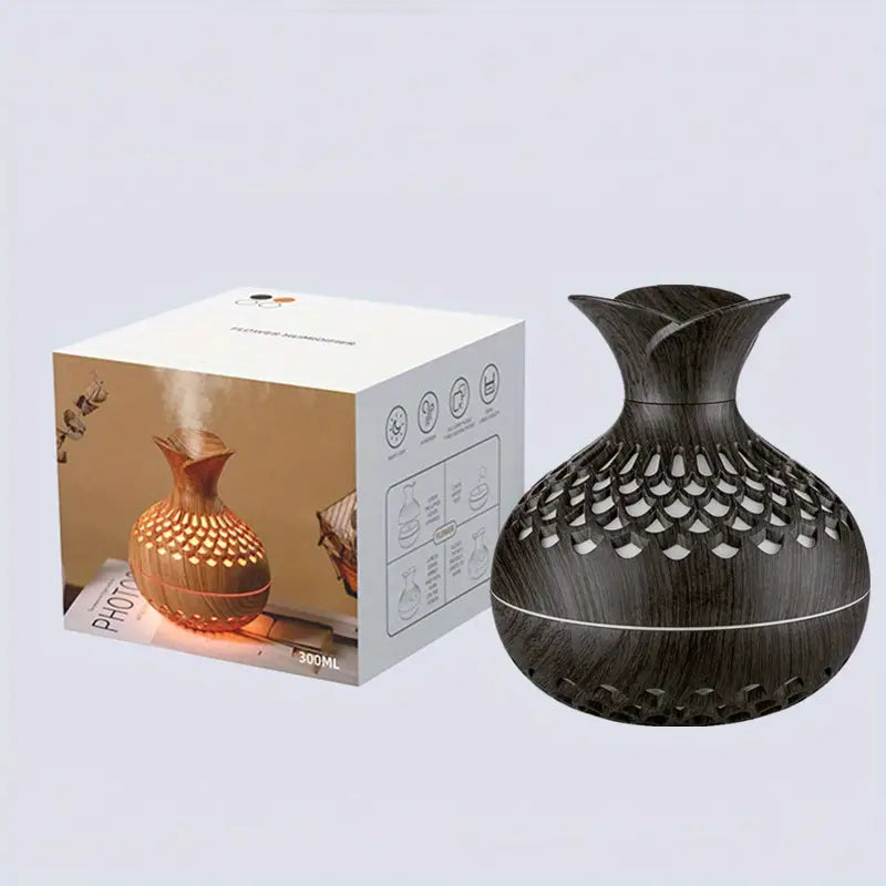 MEELANO Moderne og Stilfuld Aroma-Diffuser – Blomster Diffuser med 300 ml Vandtank, Duftspreder & Luftfugter – AromaBloom