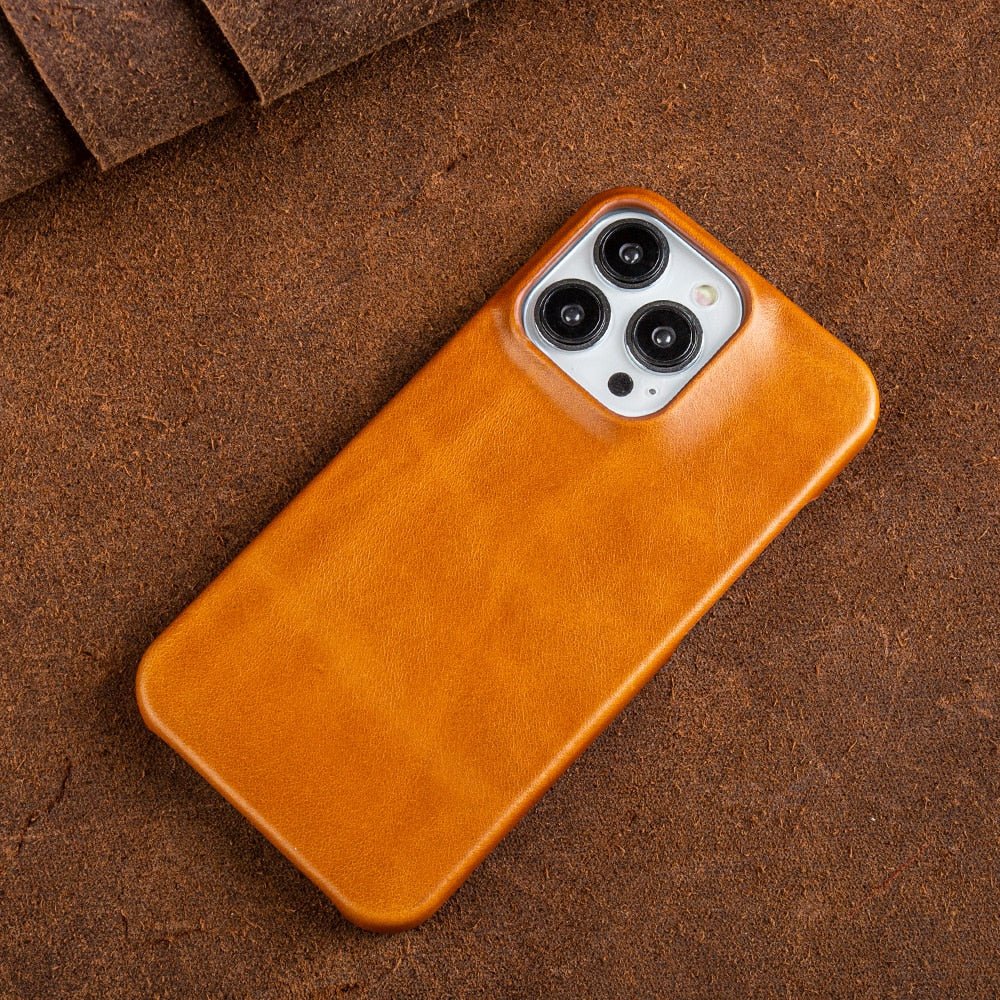 Niki | Oil Wax Genuine Leather Apple iPhone Case
