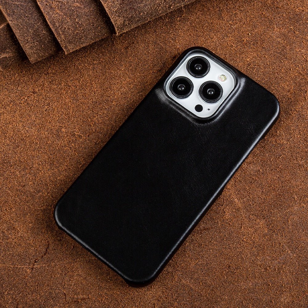 Niki | Oil Wax Genuine Leather Apple iPhone Case