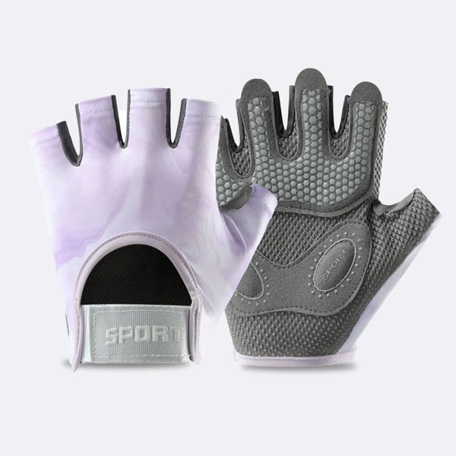 MEELANO Sports- og Fitnesshandsker – Træningshandsker med Halvfinger til Fitness, Kettlebell & Cykling, Unisex, S–L – GripMax Lilla