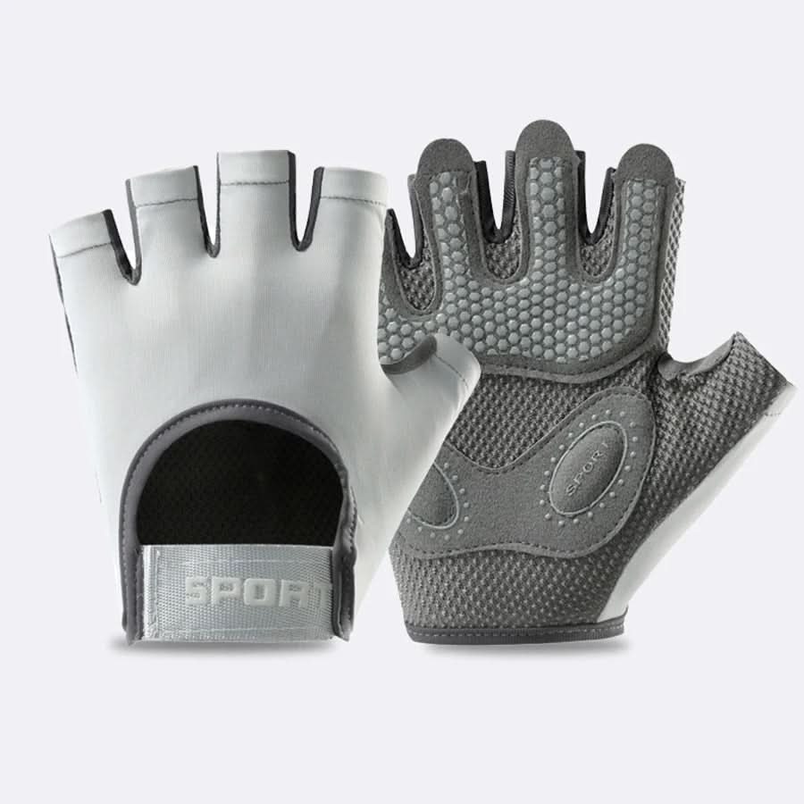 MEELANO Sports- og Fitnesshandsker – Træningshandsker med Halvfinger til Fitness, Kettlebell & Cykling, Unisex, S–L – GripMax Grå