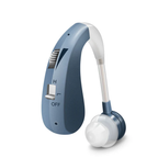 MEELANO Genopladelig Bluetooth Høreassistance – Lydforstærker & Trådløse Øretelefoner til Opkald og Musik, USB, Blå eller Guld Blå