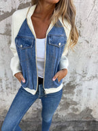 MEELANO Isana | Denimjakke til damer – Moderne Design, Skulpturel Silhuet & Urban Elegance Blå
