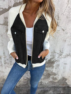 MEELANO Isana | Denimjakke til damer – Moderne Design, Skulpturel Silhuet & Urban Elegance Sort Hvid