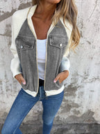 MEELANO Isana | Denimjakke til damer – Moderne Design, Skulpturel Silhuet & Urban Elegance Grå