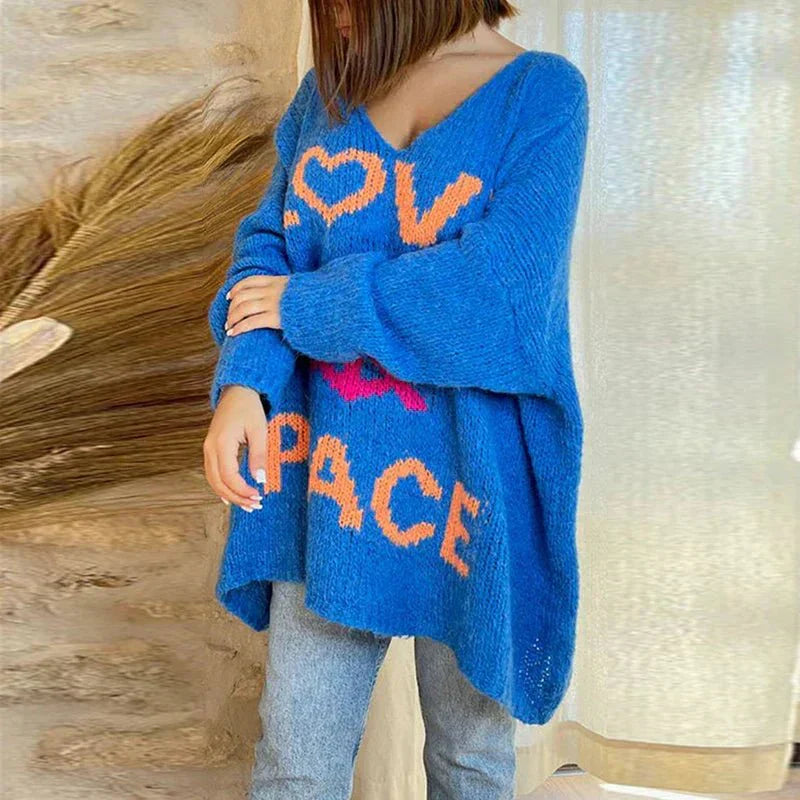 MEELANO Peace & Love | Strikket Sweater til Damer