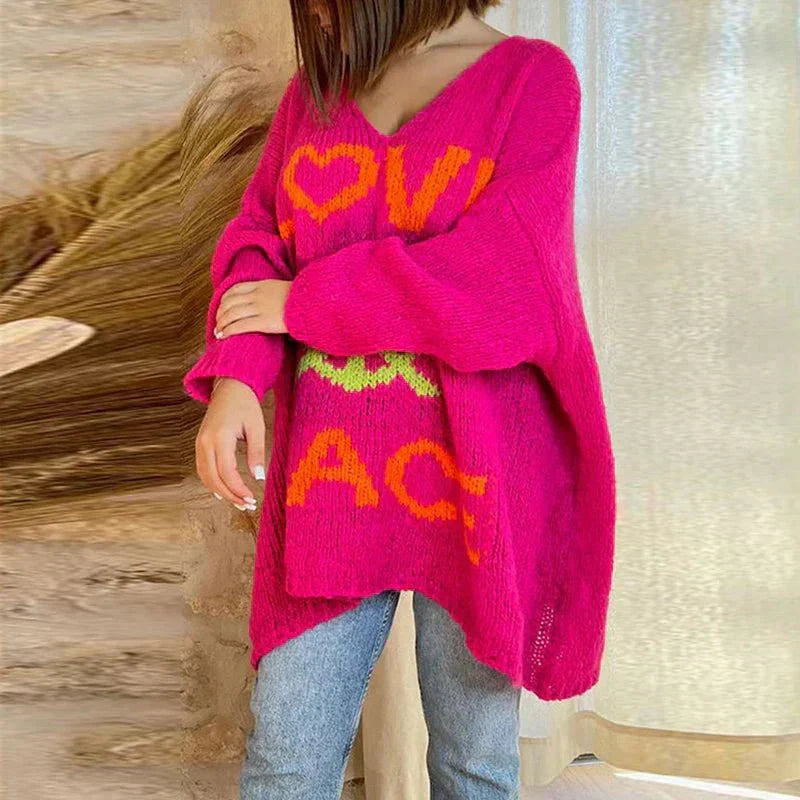 MEELANO Peace & Love | Strikket Sweater til Damer