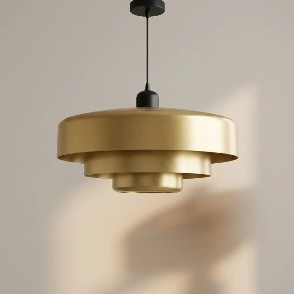 Pendellampe i Metal – Retro Pendel med Dobbelt Skærm i Macaron-farver, E27 3000K, 1 eller 3 Hoveder, 11 Farver