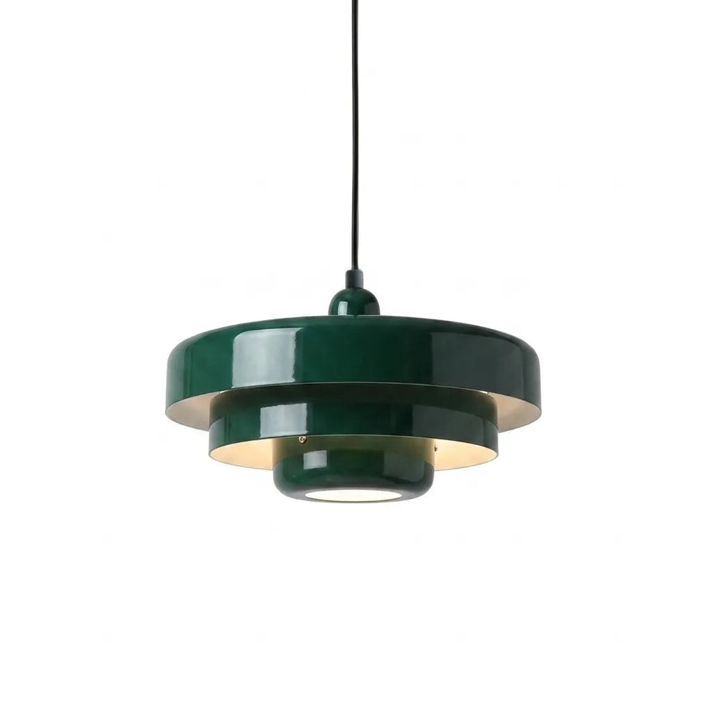 Pendellampe i Metal – Retro Pendel med Dobbelt Skærm i Macaron-farver, E27 3000K, 1 eller 3 Hoveder, 11 Farver