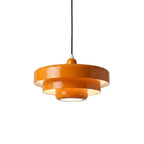 Pendel i skivedesign af metal | Dekorativ skærm i macaron-farver | E27 3000K varmt lys | Stue