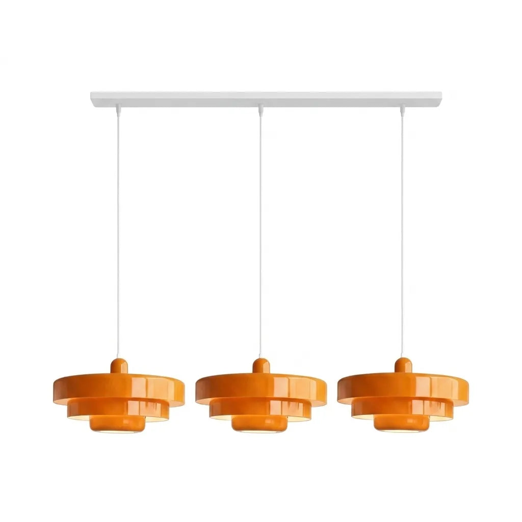 Pendel i skivedesign af metal | Dekorativ skærm i macaron-farver | E27 3000K varmt lys | Stue