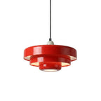 Pendel i skivedesign af metal | Dekorativ skærm i macaron-farver | E27 3000K varmt lys | Stue
