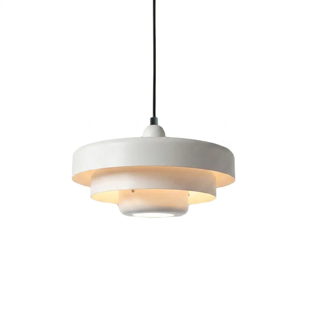 Pendel i skivedesign af metal | Dekorativ skærm i macaron-farver | E27 3000K varmt lys | Stue