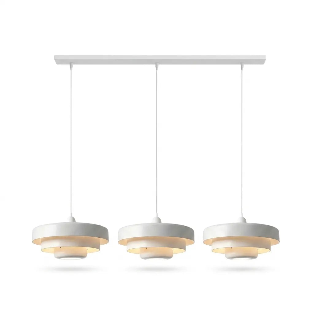 Pendel i skivedesign af metal | Dekorativ skærm i macaron-farver | E27 3000K varmt lys | Stue