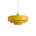 Pendel i skivedesign af metal | Dekorativ skærm i macaron-farver | E27 3000K varmt lys | Stue