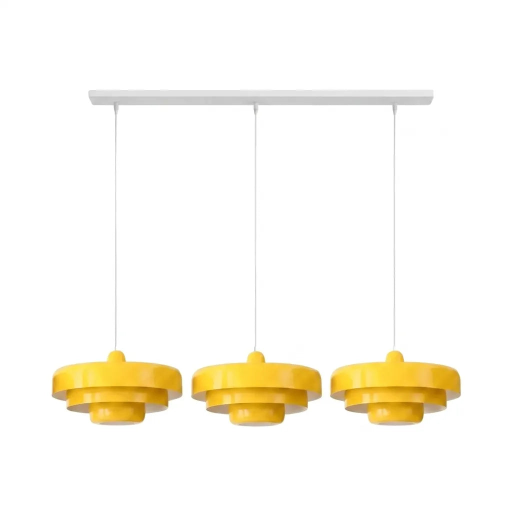 Pendel i skivedesign af metal | Dekorativ skærm i macaron-farver | E27 3000K varmt lys | Stue