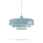 Pendel i skivedesign af metal | Dekorativ skærm i macaron-farver | E27 3000K varmt lys | Stue