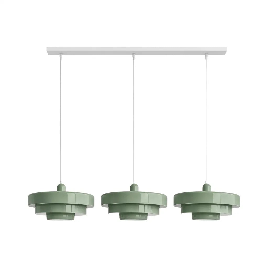 Pendel i skivedesign af metal | Dekorativ skærm i macaron-farver | E27 3000K varmt lys | Stue