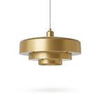 Pendel i skivedesign af metal | Dekorativ skærm i macaron-farver | E27 3000K varmt lys | Stue
