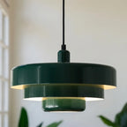 Pendellampe i Metal – Retro Pendel med Dobbelt Skærm i Macaron-farver, E27 3000K, 1 eller 3 Hoveder, 11 Farver