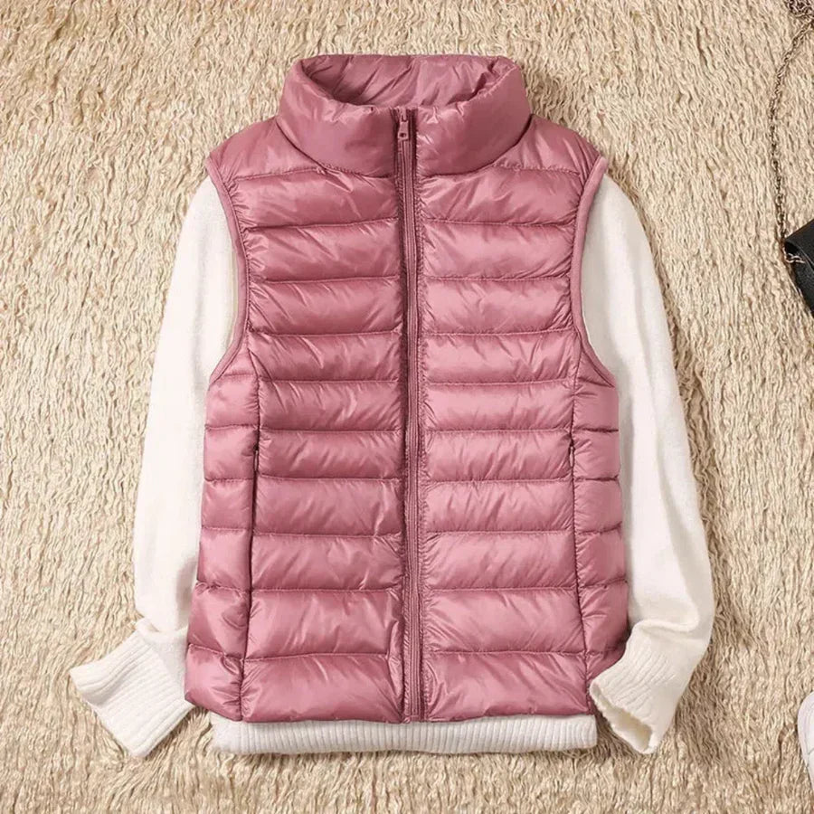 MEELANO Vindtæt Bodywarmer til Kvinder - Med praktisk lynlås pink