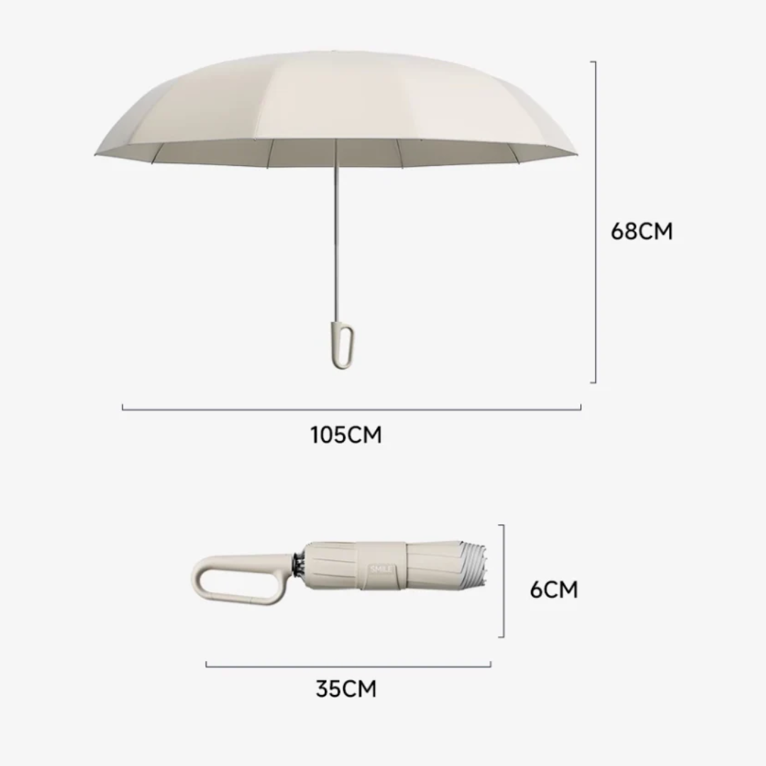 MEELANO Ultra Vindtæt Paraply – Stormparaply med Reflekterende Detaljer, Kompakt, 4 Farver
