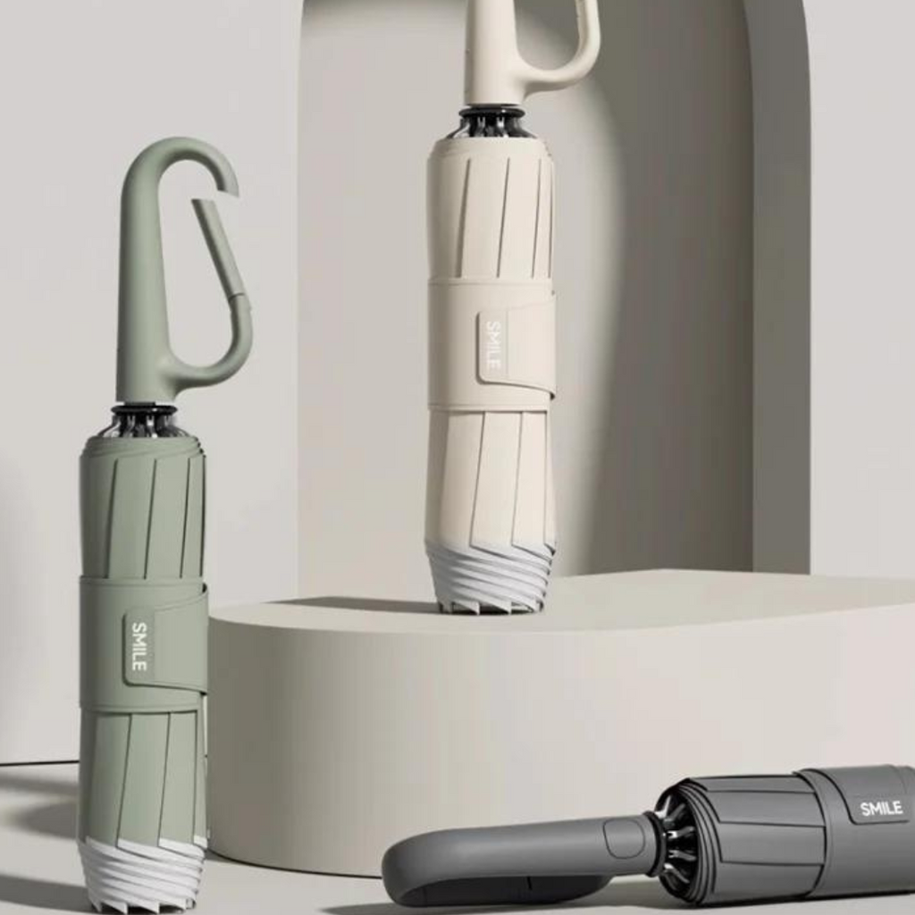 MEELANO Ultra Vindtæt Paraply – Stormparaply med Reflekterende Detaljer, Kompakt, 4 Farver