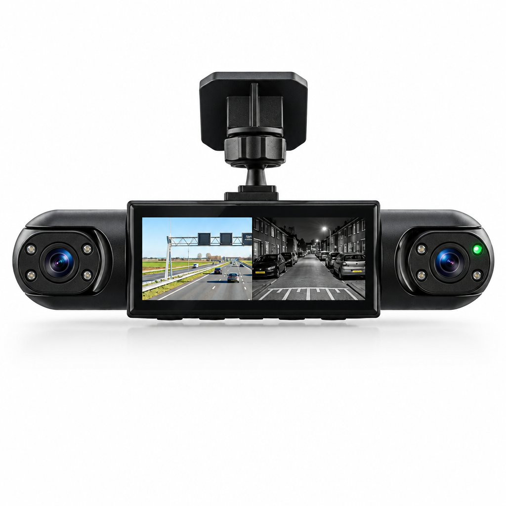 360° Dashcam med 4 kameraer, GPS-tidsstempel og natsyn