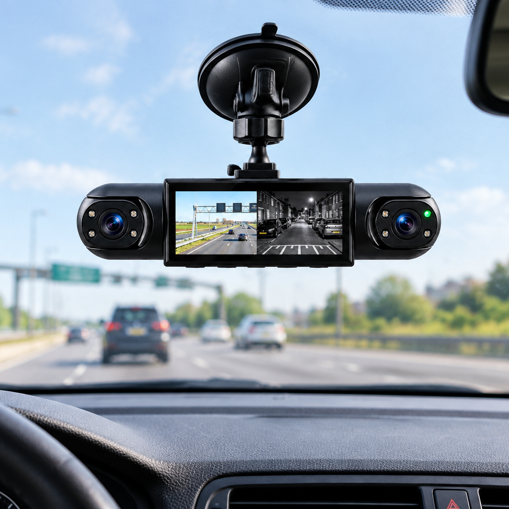 360° Dashcam med 4 kameraer, GPS-tidsstempel og natsyn
