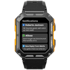 MEELANO Robust Smartwatch med Pulsmåler & Skridttæller – Outdoor Ur med Stemmestyring til Vandring & Arbejde, Sort eller Orange – EnduranceX