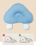 MEELANO Ergonomisk Babypude med Justerbar Støtte – Vendbar Komfortpude 65 × 42 cm, Maskinvaskbar – 0-12 Måneder (Kun Under Opsyn)