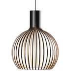 Skandinavisk Pendellampe i Træ – Lamel Loftlampe til Spisebord, E27, Ø23 / Ø35 / Ø45 cm