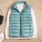 MEELANO Vindtæt Bodywarmer til Kvinder - Med praktisk lynlås Himmelblå