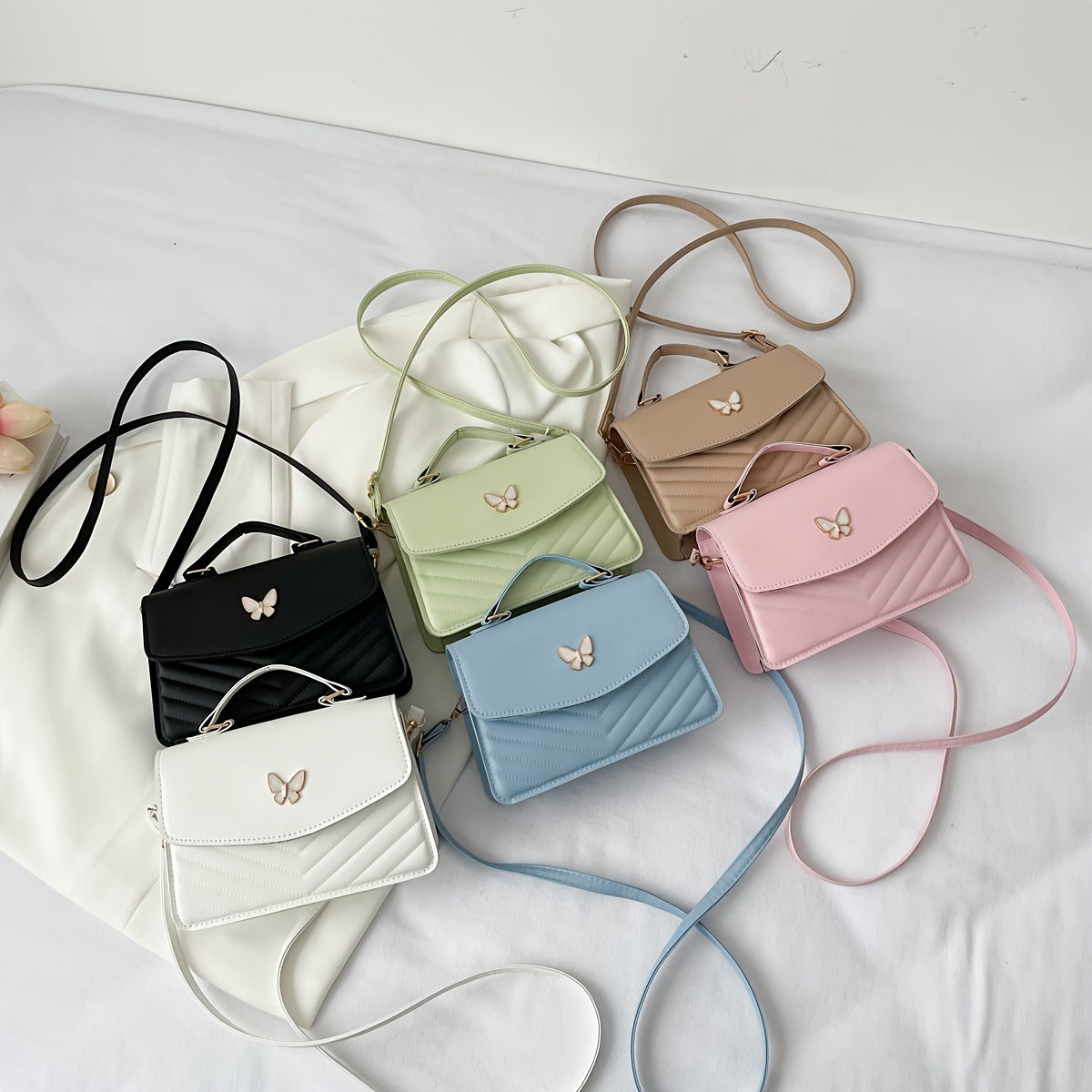MEELANO Crossbody & Skuldertaske – Trendy Ensfarvet Taske i Kunstlæder
