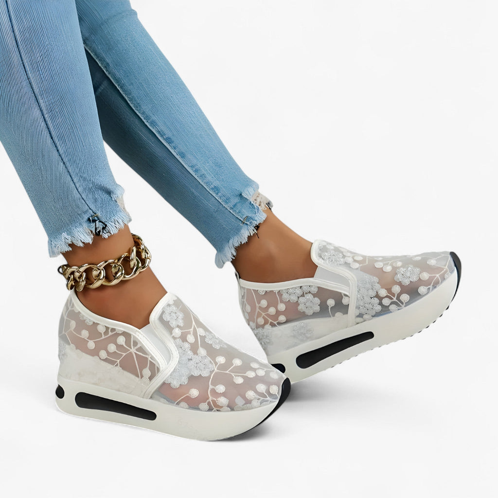 Roque | Dame Broderede Sko - Elegante & Komfortable Loafers med Blomsterbroderi