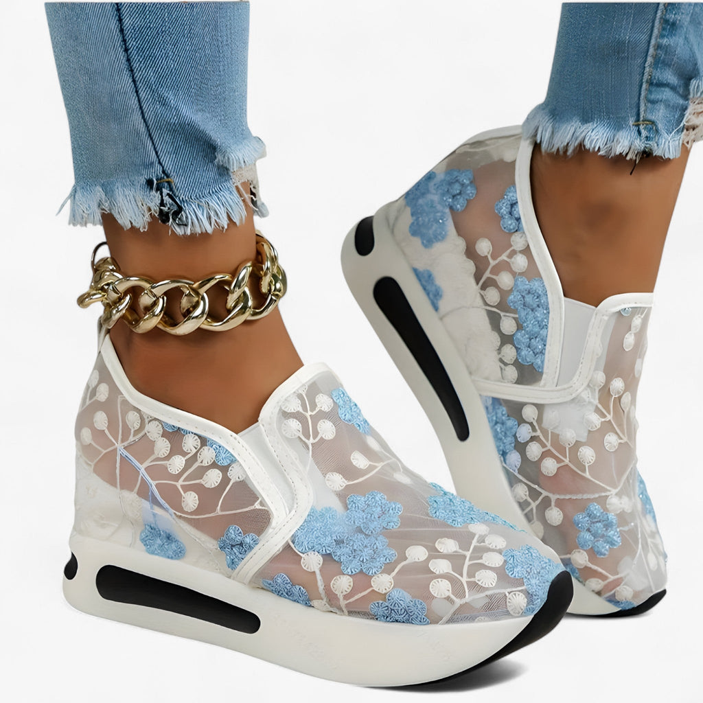 Roque | Dame Broderede Sko - Elegante & Komfortable Loafers med Blomsterbroderi
